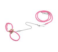 Annadue Small Pet Harness, Adjustable Hamster Harness with Finder Bell, Rat Training Leash for Guinea Pig Gerbil, Soft Breathable Safety Strap for Indoor Outdoor Walks (Pink)