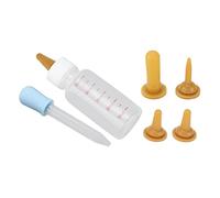Annadue Small Pet Nurser Bottle, Nipple Type Portable Nursing Feeding Bottle for Puppy, Squirrel, Kittens, Newborn Animals (Brown nipple + blue)