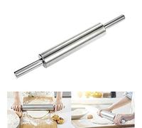 Annadue Smooth Stainless Steel Rolling Pin, 33cm - Ideal for Flakier Dough, Dumplings, and Bread Making in The Kitchen (Sliver3)