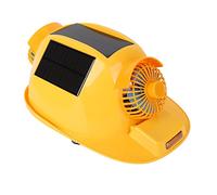 Annadue Solar Hard & Double Fan, Safety Helmet for Construction Work, Adjustable Sun Powered Hard Hat for Home Improvement, Headlamp, Wide Applications