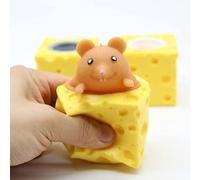 Annadue Squish Cheese Mouse Toy, Soft Silicone Stress Relief Squeeze Toy, Anxiety Relief Squeeze Mice for Kids Adults Desk Office
