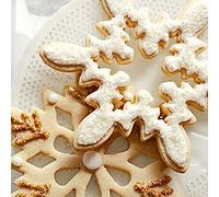 Annadue Stainless Steel 3D Snowflake Cake Mold Multipurpose Baking Mold for Cookies, Fudge and Royal Icing - Durable Kitchen Baking Tools for Winter Desserts, Birthday Parties (Silver)