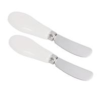 Annadue Stainless Steel Butter Spreader, Food Grade Butter Spread Tool with Ceramic Handle, Dishwasher Security Jam Knife, Cheese Spreader for Kitchen Dining Table (White)