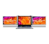 Annadue Triple Portable Monitor Compatible with 15-17 inch Laptops, 15in FHD 1080P IPS Folding Laptop Dual Extender Screen Portable Monitor.(Space Gray)