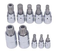 Annadue Triple Square Spline Bit Socket Set, 10 Pcs M4-M18 with Case