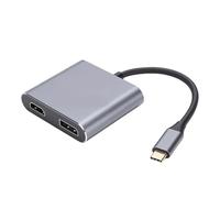 Annadue Type C to DP HDMI Splitter, 8K USB C Display Adapter with 4K 144Hz Support, Simultaneous Dual Display, HDR10, for Laptop Tablet Gaming Monitor