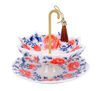 Annadue Umbrella Shape Ceramic Tea Strainer Porcelain Loose Leaf Filter Rotating Design Multi Purpose Tea Infuser for Kung Fu Coffee Brewing Chinese Style (Red)