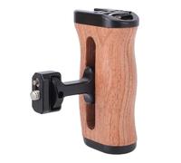 Annadue Universal Camera Wooden Side Handle, Ergonomic Rosewood Grip with Slide Groove Structure and 1/4in Screw Hole, for DSLR Camera Cage with Interface