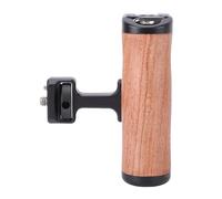 Annadue Universal Camera Wooden Side Handle, Ergonomic Rosewood Grip with Sliding Groove Adjustable Position, Cold Shoe Mount and 1/4in Screw Hole for DSLR Camera Cage