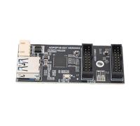 Annadue USB 3.2 to Dual 19Pin Expansion Card, USB 3.2 Gen1 5Gbps Front Panel Header with Dual 19Pin Connector for Desktop Computer Motherboard Internal PCIE Riser Card