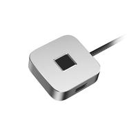 Annadue USB Fingerprint Reader, 360 Degree Fast Matching Biometric Fingerprint Scanner with 1.5m Extension Cable for PC Desktop (Silver)