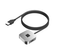 Annadue USB Fingerprint Reader for 10/11, Hello Plug-and-play ID Encryption Biometric Fingerprint Scanner With 5ft Extension cable- Password Operation (Silver)
