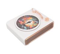 Annadue Vintage Bluetooth Record Player Speaker with 360° Sound & (White) | Retro Record Player Design, 360 Degree Surround Sound, Colorful Ambient Light, Bluetooth 5.3 Wireless, Wall Mount or
