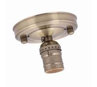 Annadue Vintage Industrial Ceiling Light Base Holder E26/E27 Pendant Bulb Lamp Screw Socket Black, Heat Resistant Metal Iron Wall Light Fixture for Home Decor (Antique Brass Color)