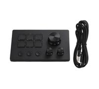 Annadue Visual Keyboard for OBS, Custom Layouts, 6 LCD Keys with Modes, for OS X, PC with Knobs (Black)