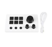 Annadue Visual Keyboard for OBS, Custom Layouts, 6 LCD Keys with Modes, for OS X, PC with Knobs (White)
