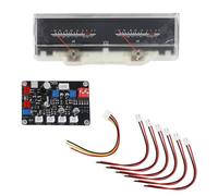 Annadue VU Meter DB Level Meter Preamplifier Amplifier with Backlight Driver Board, 500uA Current Sensitivity Audio Panel for Home Car Audio System, 12-16V DC Power Supply, Red LED