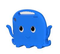 Annadue Washable Tablet Case for Fire HD7 2022, Octopus Design EVA Shockproof Anti Fall Cover with Handle, Protective Case with Screen Protector for Kids Toddlers (Blue)
