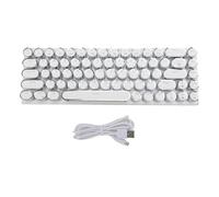 Annadue Wired Mechanical Keyboard, RGB Backlit Gaming Keyboard, Retro Typewriter Style with Round Keycaps, Compatible with PC and Laptops, Black Edition, Dual Purpose for Gaming and (White)
