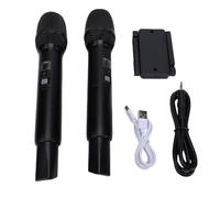 Annadue Wireless Microphone System, UHF Dual Channel Professional Cordless Dynamic Mic Set with Rechargeable Receiver, for Singing, Karaoke, Wedding, DJ, Church, Speech