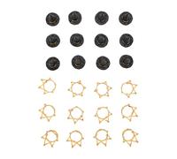 Annadue Witch Hat and Crown Cake Toppers Set - 12 Mini Wizard Hats + 12 Princess Crown Cupcake Decorations for Wicked Birthday Party Supplies, Gothic Theme Dessert Decor (Gold)