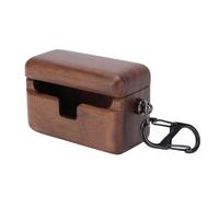 Annadue Wood Earbuds Case, Handcrafted Walnut Cover with Soft Lining, Drop Protection, Charging Port, Secure Fit, for Bluetooth Earphones Protecting