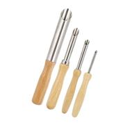 Annadue Wood Handle Round Hole Pottery Cutters, 4Pcs Circular Clay Carving Drilling Tools, Pottery Modelling Hole Cutter for Ceramic Sculpture (Wooden)