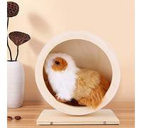 Annadue Wooden Bracket Silent Pet Exercise Running Wheel for Hamster Guinea Pig Hedgehog Chinchilla (Medium)