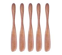 Annadue Wooden Butter Knife Set 5PCS, Jam Cheese Spreader Tableware, Japanese Style Serving Utensils for Bread Facial Mask Kitchen Gadget (Large paint color)