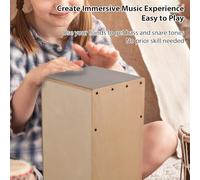 Annadue Wooden Cajon Drum Box, Portable Hand Drum with Smooth Glossy Surface, Birch Wood Material, Clear Sound, Durable Construction, for Beginners Professionals Percussion Music (Children Style)