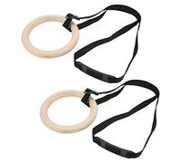 Annadue Wooden Gymnastic Rings with Adjustable Straps, 330lbs Capacity