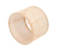 Annadue Woven Rattan Lamp Shade Replacement E27 E14 Small Table Light Cover Vintage Hanging Chandelier Basket，Handmade Natural Wicker Lampshade for Ceiling Fixture