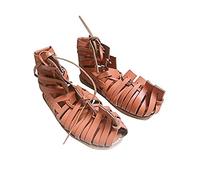 AnNafi Mens Gladiator Leather Sandal | Roman Centurian Brown Caligae|Medieval Greek Soldier Sandles| Ancient Costume Footwear Brown Size: 7 UK