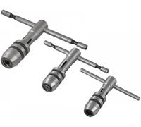 AnNafi® T-Handle Tap Wrench Set - 3 Pieces | Solid Collect Jaws for Tapping & Reaming M1-M4 / M4-M8 / M6-M12 | Machine Tools | LatheTools & Accessories (ATW-0053)