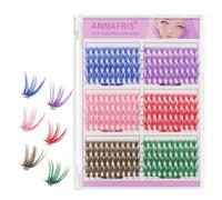 ANNAFRIS Cluster Lashes Colored 30D Individual Eyelashes 300Pcs False Lashes Individual Cluster DIY Lash(Colored 30D)