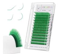 ANNAFRIS Colored Eyelash Extension Classic Green 0.10 D Curl 8-15mm Mix Colorful Single Lash Extension Individual Salon Supplies Color Lash Professional (Classic Green,0.10 D 8-15mm Mix)