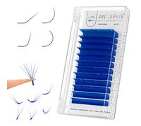 ANNAFRIS Easy Fan Colored Eyelash Extension Blue 0.07 L 8-15mm Mix Colorful Volume Lash Russian Easy Fan Lashes Self Fanning Professional(EasyFan BLUE,0.07 L Mix)