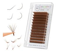 ANNAFRIS Easy Fan Colored Eyelash Extension Brown 0.10 D 8-15mm Mix Colorful Volume Lash Russian Easy Fan Lashes Self Fanning Professional(EasyFan Brown,0.10 D Mix)