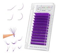 ANNAFRIS Easy Fan Colored Eyelash Extension Purple 0.07 L 8-15mm Mix Colorful Volume Lash Russian Easy Fan Lashes Self Fanning Professional(EasyFan Purple,0.07 L Mix)