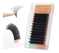 ANNAFRIS Easy Fan Eyelash Extension Automatic 1S Flowering 0.07 C Curl 10mm Individual False Lashes Natural Soft Matte Black Volume Lash Extensions (0.07 C, 10mm)
