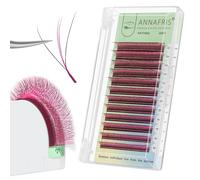 ANNAFRIS Eyelash Extension 3D W 0.07 C 8-12mm Mix Colorful Lash Extension W Lash Premade Fan Volume Eyelashes Triple Tips(3D+Pink 0.07C 8-12mm)