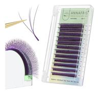 ANNAFRIS Eyelash Extension 3D W 0.07 C 8-15mm Mix Colorful Lash Extension Premade Fan W Lash Volume Eyelashes Triple Tips(3D+Purple 0.07C 8-15mm)