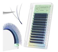 ANNAFRIS Eyelash Extension 3D W 0.07 D 8-15mm Mix Colorful Lash Extension Premade Fan W Lash Volume Eyelashes Triple Tips(3D+Blue 0.07D 8-15mm)