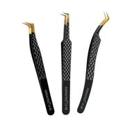 ANNAFRIS Lash Tweezers Precision Stainless Steel Tweezers for Eyelash Extensions(A1+4+9)