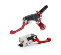 ANNAKETZPW Brake Clutch Motorcycle 360° CNC Labor-Saving Anti-Slip Folding Handlebars Brake Clutch Levers for CR125R for CRF250 for CR500R for CRF250R Clutch Lever(Red Combination)
