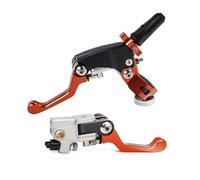ANNAKETZPW Brake Clutch Motorcycle 360° CNC Labor-Saving Anti-Slip Folding Handlebars Brake Clutch Levers for CR125R for CRF250 for CR500R for CRF250R Clutch Lever(Orange Combination)