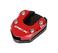 ANNAKETZPW Motorbike Bracket Expander Motorcycle Side Stand Pad Plate Kickstand Enlarger Support Extension For PCX125 For PCX150 For PCX160 Motorcycle Side Stand Extension(Red)