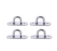 Annakideya 4pcs 6mm Eye Plates Hook Best 304 Stainless Steel Staple Ring Hook with Heavy Duty Ellipse M6