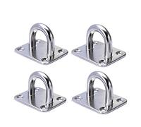 Annakideya 4pcs 8mm Eye Plates Hook Best 304 Stainless Steel Staple Ring Hook with Heavy Duty Square M8