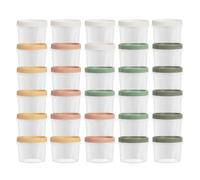 Annaklin Screw Top Containers for Food 16 Oz, 30 Pack, 2 Cup Storage Containers with Lid, Reusable Twist Top Containers Twist Lock Stackable Round Twist Cap Plastic Freezer Container for Soup, 5-Color